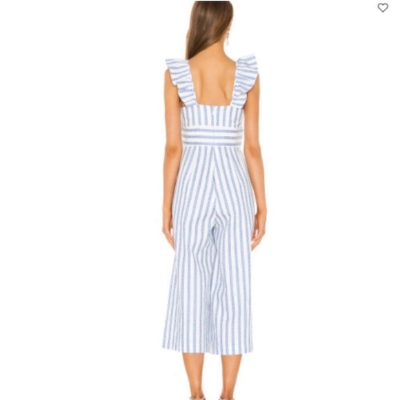 BCBGeneration Striped Cropped Ruffle Sleeve Jumpsuit Size 0!! - Picture 13 of 14